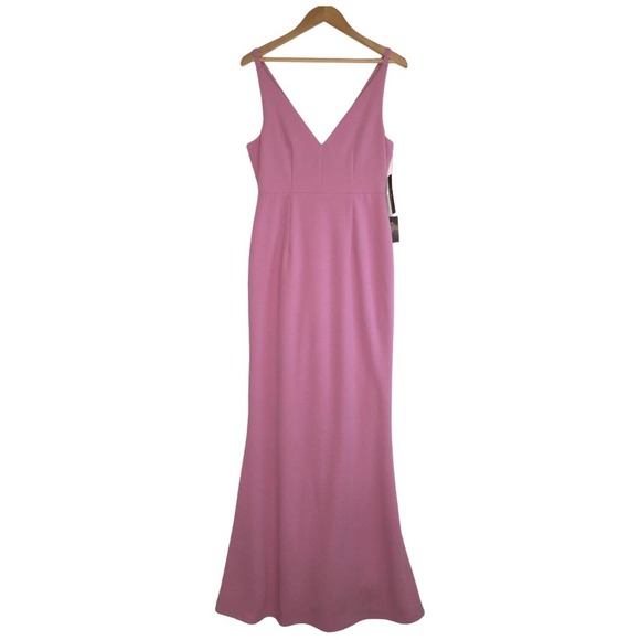 New Lulus Womens Medium Formal Cocktail Dress Sleeveless Maxi V Neck Lavender - Picture 2 of 16